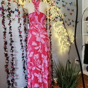 Pink Floral Maxi Dress